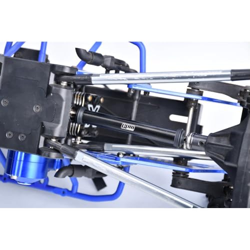 4140 Carbon Steel+Alloy 6061-T6 Front+Rear Universal Center Slider Driveshaft for LOSI 1/8 LMT 2.0 Grave Digger 4X4 Solid Axle Brushless Monster Truck-LOS04028 Upgrades - Blue