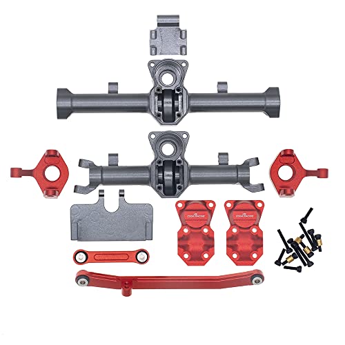 Aluminum Front&Rear Bridge Diff Housing Cover Steering Knuckle Servo Mount for AXIAL 1/24 SCX24 AXI00001 AXI00002 AXI00005 AXI00006 RC Crawler Car