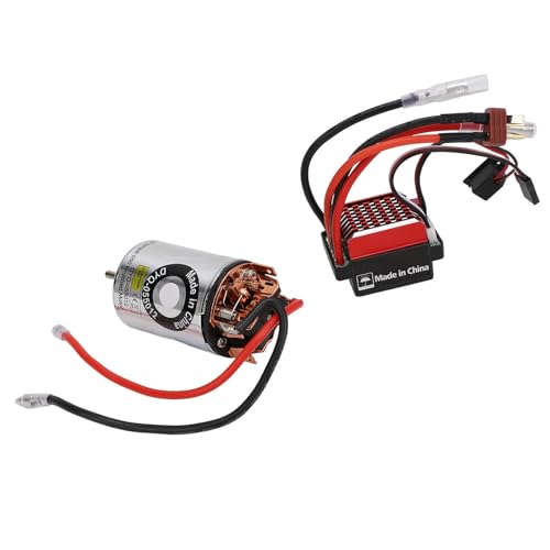 Pilipane 550 Brushed Motor RC Car ESC 60A High Torsion Low Noise Bidirectional Bearing with T Plug for SCX10 1/10 RC Crawler Stainless Steel Aluminum Alloy Plastic 35x62.5mm (11T) - size: 11T