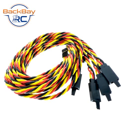 BackBayRC - 28in 20awg Male/Female w/Clip Universal Servo Extension - 5 Pack - style: 28in Male/Female Extension w/ Safety Clip