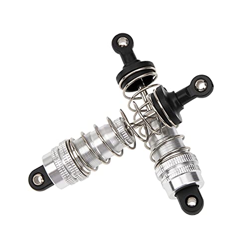 2Pcs Vgoohobby Aluminum Alloy Shock Absorber Damper Suspension Upgrade Parts Compatible with WLtoys 144001 1/14 RC Car Buggy (Silver) - color: Silver
