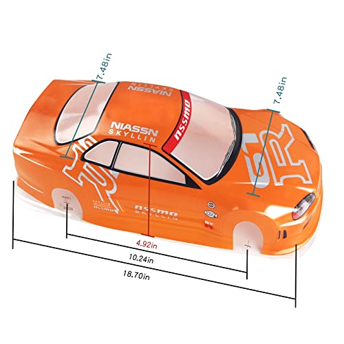 Manrock 1/10 Scale RC Painted Drift Racing Touring Onroad Car Body Shell GTR Orange