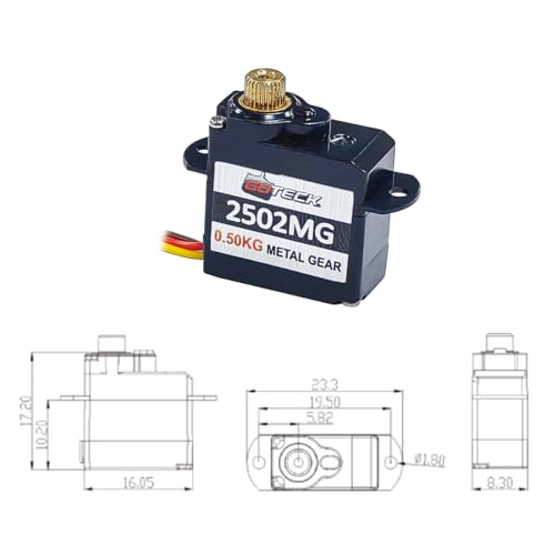 GOTECK 2PCS 2g Mini Servo, Micro Full Metal Gear Digital Servo,for RC Car Model Boat Fixed-Wing Helicopter Airplane Robot Toy - color: Gs2502mg