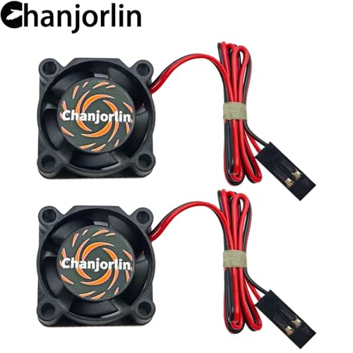 2Pack RC Car Motor Cooling Fan 25mm 30mm 40mm 50mm High Speed Heatsink 28000RPM ESC Fans for 1/8 1/7 1/10 1/12 Scale Truck Off Road Crawler Car Boat 540 550 Brushless Brushed Motors (25mm) - size: 25mm
