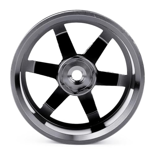 HERCHR RC Wheel Rims Set, 12mm Hex Hub Aluminum Alloy On Road Wheels Rims Metal for 1/10 Scale RC Crawler Car Touring Drift Street Tyres Wheels Accessory(Black) - color: Black