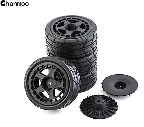 1/10 RC Racing Rally Tires 12mm Hex Wheels Rims and Rubber On Road Tyres for 1/10 RC On-Road Car HPI KYOSHO Tamiya XV01 XV02 TA06 TT01 TT02 PTG2 144001 A959 RC Rally Drift Car 4PCS (White A) - color: White a