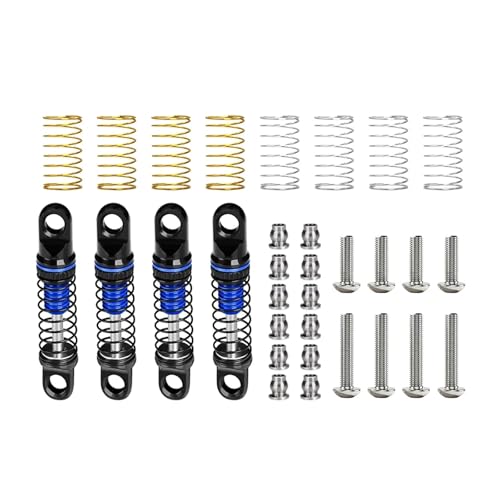 RC Crawlers Components for Axial for Bronco for Wrangler Scx30 1/30 4Pcs 26mm Alloy Adjustable Shock Set Upgrade Repair Parts Spare Toy Models - color: Blue
