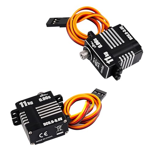 High Torque 11KG Mini All-Metal Digital Servo High Pressure Coreless Motor Micro Servo Programmable for RC Car Robot(180 Degree) - style: 180 Degree