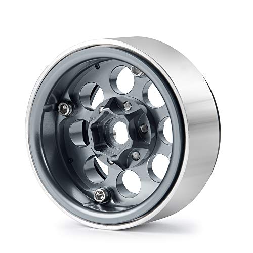 RCLIONS 4PCS Aluminum 1.9" Beadlock Wheel Rim for 1/10th Axial SCX10 TRX4 | Upgrade for SCX10-II,III,Redcat Gen7,Gen8,RC Crawler Car Parts