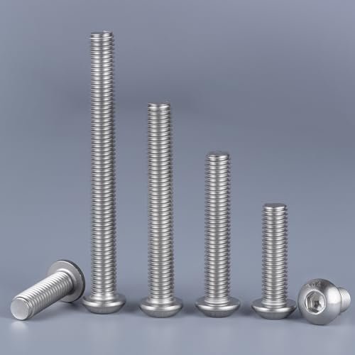 520PCS M4 Bolt Assortment Kit, Hex Socket Button Head Screws Nuts Bolts Washer Assortment Kit 304 Stainless Steel M4 x 6/8/10/12/16/20/25mm - size: M4 520PCS Button SS