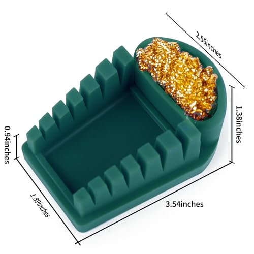 YIHUA S200 Green Heat-Resistant Silicone Soldering Wire Holder with Brass Wool Cleaner, 6 Grooves, Storage Tray, Helping Hands Soldering Wire Welding Fixture, Compatible Diameter 32-7AWG - color: Green