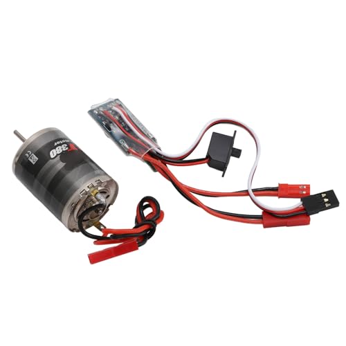 RC Brushed Motor ESC Professional 380 Stainless Steel Large Torsion 38T Brushed Motor with 30A Brush ESC JST Plug for 1/16 1/18 RC Car Boat