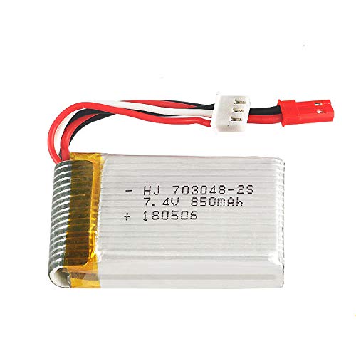 2 Pcs 7.4V 850mAH 20C Lipo Battery 703048 JST Plug for UDI U829A U829X MJX X600 Remote Control Car Boat Drone