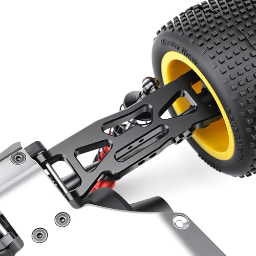 RC Car Aluminum Rear Lower Suspension Arms Multiple Hole Design Swing Arms Rear Lower A-Arms Set Compatible with Losi 1/18 Mini-T 2.0 2WD Stadium RC Truck Upgrades | Premium durable aluminum Performance Upgrade Simple Installation High precision CNC machi