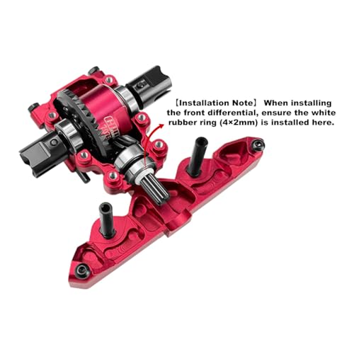 4140 Carbon Steel + 7075 Alloy Front & Centre & Rear Complete Differential for Traxxas 1:16 Mini Maxx 4WD 107154-1 / Mini XRT VXL-3S 108076-1 Monster Truck Upgrades - Orange