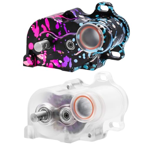 LCG Metal Transmission Gearbox with Motor Gear for SCX10 TRX4 RC4WD Capra 1/10 RC Crawler Upgrade Part (Transparent)