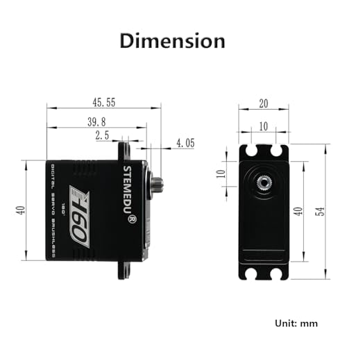 RC Servo 60KG Brushless Digital Servo High Torque Steering Motor High-Speed with Stainless Steel Gear Waterproof for DIY RC Car and Robot Models (180°) - style: Black 60KG - 180 Degree