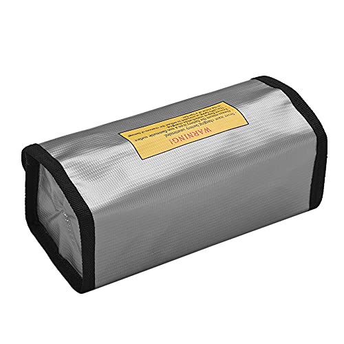 Mingzhe Fireproof Blastproof Lipo Battery Safe Bag for Multiple Batteries, Powerful Sticker Closure Design for Reduction, 7.3 * 3.1 * 2.5in Battery Protection Bag