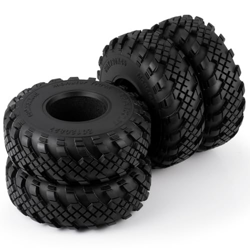 2.2" Super Grip Soft Rubber Slingers Grappler Mud Wheels Tyres | 4pcs 2.2 inch All Terrain Crawler Tires for 1/10 Scale Rock Crawler Car Axial SCX10 90047 D90 TF2 Tamiya CC01 TRX4