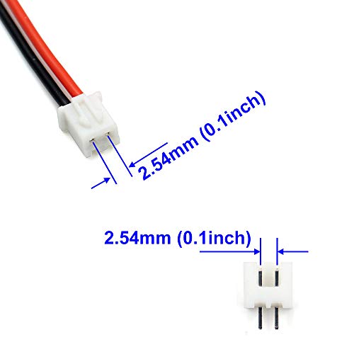 5 Pairs JST-XH 2.54mm 1S 2 Pin Balance Plug Lead Socket Male and Female Connector with 10cm Silicone Wire Cables for Woodland Just Plug Lights 3D Printer
