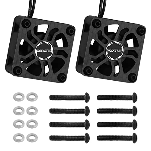 2 Pack RC Cooling Fans Surpass Hobby 30mm 27000RPM RC Motor Fan with Cover | Replacement Fans (Without Motor Heatsink) for 1/8 1/10 RC Car Truck Buggy Truggy - color: 2 Pack Black Fans Only