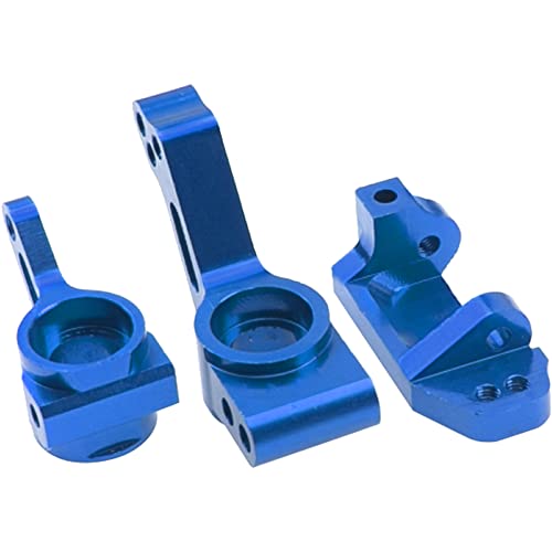 Metal Rear Stub Axle Carriers, C-Hubs Caster Blocks, Steering Blocks Compatible with 1/10 Traxxas Slash 2WD Stampede 2WD Rustler 2WD Nitro Slash RC Car Upgrade Part #3752 3736 3632 (Blue) - color: Blue