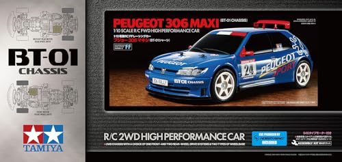 Tamiya 58746 1:10 RC Peugeot 306 Maxi BT-01 Remote Control Car, Vehicle, Model Building, Assembly, Hobby, RC Kit, Unpainted