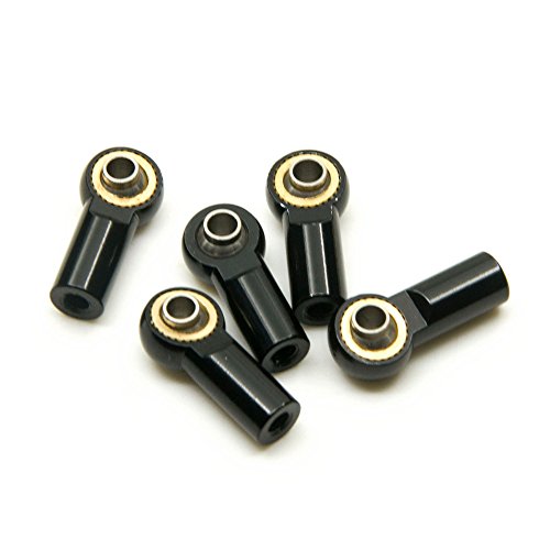 10Pcs M3 Aluminum Ball Head Holder Link Rod Ends Joint Linkage for 1/10 RC Axial SCX10 F350 D90 Etc. RC Crawler Accessories (Black)