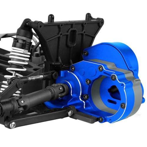 Aluminum Transmission Gearbox w/Gear Upgrades Part for 1/10 Slash 2WD (VXL),Rustler 2WD (VXL),Stampede 2WD (VXL),Bandit 2WD (VXL),Navy Blue - color: Navy Blue - (Upgrades)