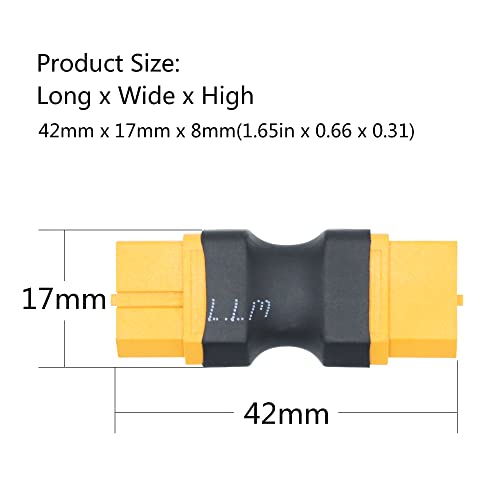 XT60 Female to Female Connector Adapter, Expansion Connector, Plug and Play | XT60 Connector No Wire Adapter, Gold Plated Plug, for RC Lipo Battery Drone Toy Car etc - 2Pcs - style: 2Pcs - XT60 Female to Female Plug