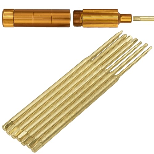 7 in 1 Mini Portable Screwdriver Hex Driver 1.3 1.5 2.0 2.5 3.0mm 0#+ 1#- Hex Key RC Screw Driver Repair Tool for 1/16 1/12 1/14 1/10 RC Cars (Gold) - color: Gold