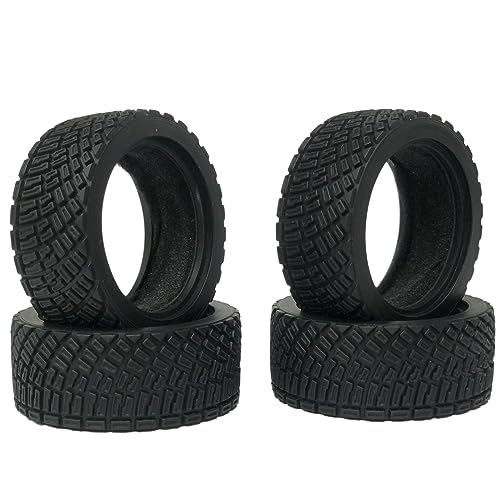 4PCS 65mm RC Rally Car Rubber Tires and Plastic Plating Wheel Rims Set 12mm Hex for 1/10 RC On-Road Rally Drift Racing Car for HSP Tamiya Sakura HPI WR8 HSP TT02 WLtoys (Gold Silver) - color: Gold Silver