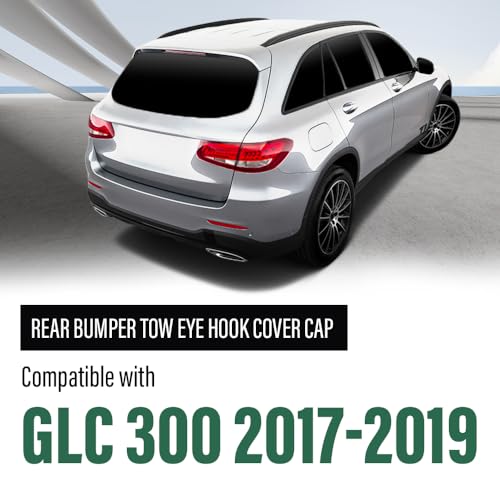 LQI Rear Bumper Tow Eye Hook Cover Cap Black A2538850700 | Compatible with Benz GLC 300 4Matic, Base 2016-2019,Compatible with Benz GLC 43 for AMG 4Matic 2017-2019 - size: Rear | Fit Benz X253 GLC300 GLC43 AMG 2016-2019