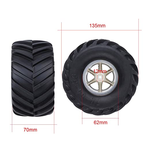 4PCS 1:10 Wheel and Tire Set for 1/10 RC Monster Truck HIMOTO HSP HPI Tamiya Kyosho - color: Black, Red
