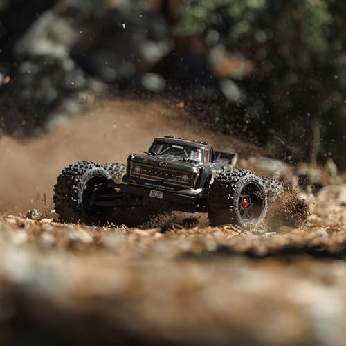 ARRMA RC Truck Outcast 4X4 4S BLX 1/10TH 4WD Stunt Truck RTR (Battery and Charger Not Included), Gunmetal, ARA4410V2T3 - color: Gunmetal