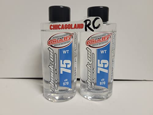 2 Huge 5 OZ Team CORALLY 75WT 75 Weight Silicone Shock Oil ASSOCIATED ARRMA LOSI Includes CHICAGOLAND RC Coupon