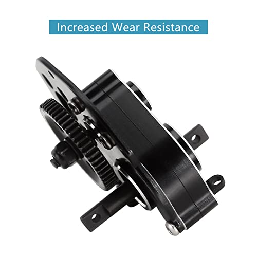 INJORA CNC Aluminum Complete Transmission Gearbox for SCX24 AX24, Black - color: Black