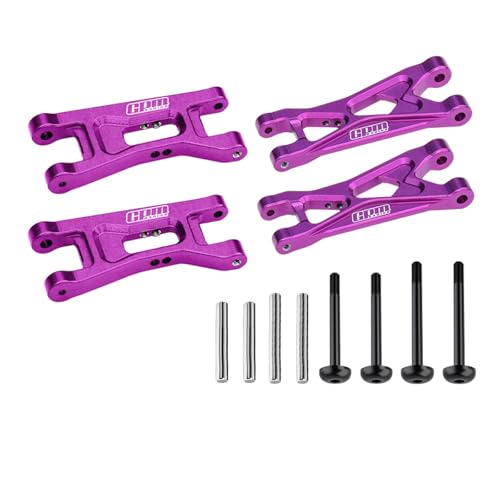 Aluminum 7075 Alloy Front & Rear Lower Arms Aluminum Combo Set for LOSI 1:24 Micro-B 2WD Buggy RTR-LOS00007 / 1:28 Micro-T 2S 2WD RTR Stadium Truck-LOS-1392 Upgrades - Purple