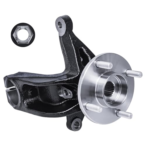 Detroit Axle - Front Left Steering Knuckle Kit for 06-11 Ford Focus, Driver | Side CV Axle Shaft Steering Knuckle & Wheel Bearing Hub 2006 2007 2008 2009 2010 2011 Replacement - size: 2UX47686/Pair