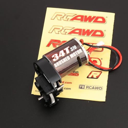 RCAWD 330% More Power 370 Motor SCX24 Transmission Gearbox Set for Axial 1/24 SCX24 AX25 Series Upgrades Part Black - color: black