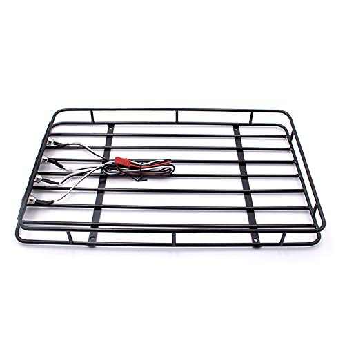 LCX Racing 1/10th RC Crawler Car Metal Roll Cage Luggage Tray Roof Rack for Axial SCX10 II 90046 TRX4 Redcat Gen8 Scout II, Upgrades Parts Accessories