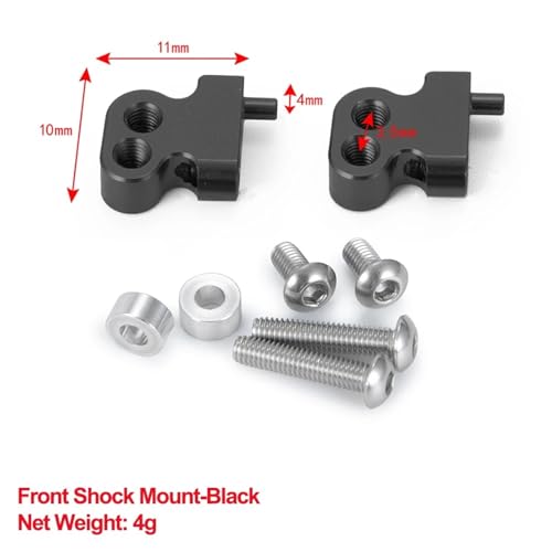 RC Car Toys For Tamiya CC01 1/10 Metal Front Rear Shock Towers Mount Pull Link Rod Mounts Steering Set RC Drift Truck Car Parts(Front Mount-Black) - color: Front Mount-Black
