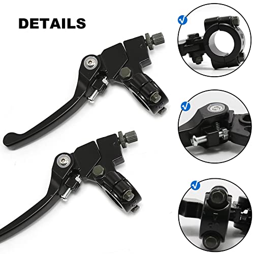 MDEOOSKY 7/8 Folding Clutch Brake Lever Perch with Clutch Cable (Black) | For 110/125/140/150cc SSR125 RFZ YZ Ruckus TaoTao DB17/27 Apollo DBX15/18/19 Z20 Xmotos Thumpstar Kayo Piranha Pit Dirt Bike - color: Black