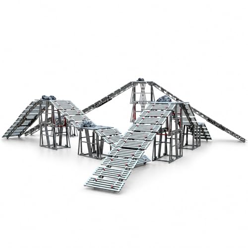 Super Sized RC Bridge Obstacles for 1/30 1/24 1/18 1/12 RC Crawler Trucks, Indoor Rock Crawling Course with Stackable Towers & Ramps (RC Cars Not Included)