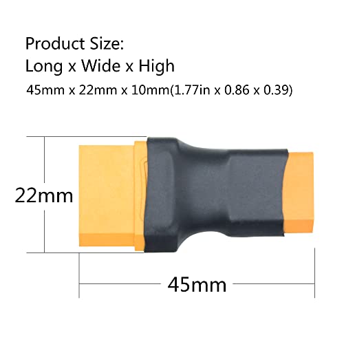 XT90 to XT60 Connector Adapter, Expansion Plug, No Wire Gold Plated Plug | XT90 Female to XT60 Male RC Battery Conversion Plug, Plug and Play, for RC Lipo Battery ESC/Charger - 2Pcs - style: 2Pcs - XT90 Female to XT60 Male Plug