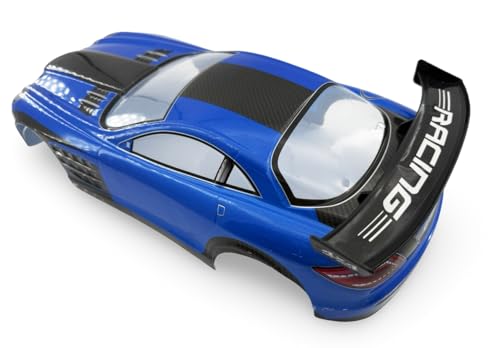 1/10 Scale RC Drift Racing Touring On Road Car Painted Body Shell, Spoiler Included, Pre-Cut, 258mm Wheelbase - Mercedes-Benz SLR McLaren Style (Blue) - color: Blue
