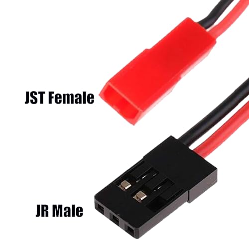 5 Pairs JST Plug to JR Connector Male Female Cable 10cm Servo Adapter Wire for RC Plane Helicopter Car (JST to JR-10pcs) - color: JST to JR-10pcs