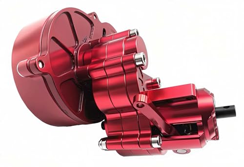 Metal Complete Gearbox Transmission Upgrade for Axial SCX10 AX10 Wraith 1/10 RC Crawler Car Truck(Red)