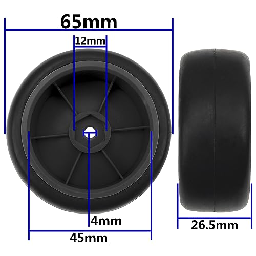 Plastic Wheel Rims 12mm Hex Hub & Rubber Tires w/Foam Compatible with HSP Tamiya HPI Kyosho 1/10 On-Road Touring Car WLtoys 1/14 144001 RC 1/18 A959B Buggy (Black) - color: Black