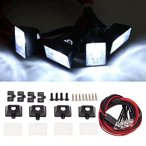 Enhance Your RC car with This Super Bright LED Roof Lamp Kit and Authentic, Perfect for AXAIL SCX10 TRX6 TRX4 90046 D90 110 1/10 RC Car. for Night Racing - 4 Lights - color: 4 Lights